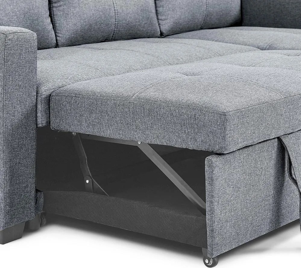 Univerzálna rohová rozkladacia sedacia súprava Catini PORTIVA s úložným priestorom a USB sivá