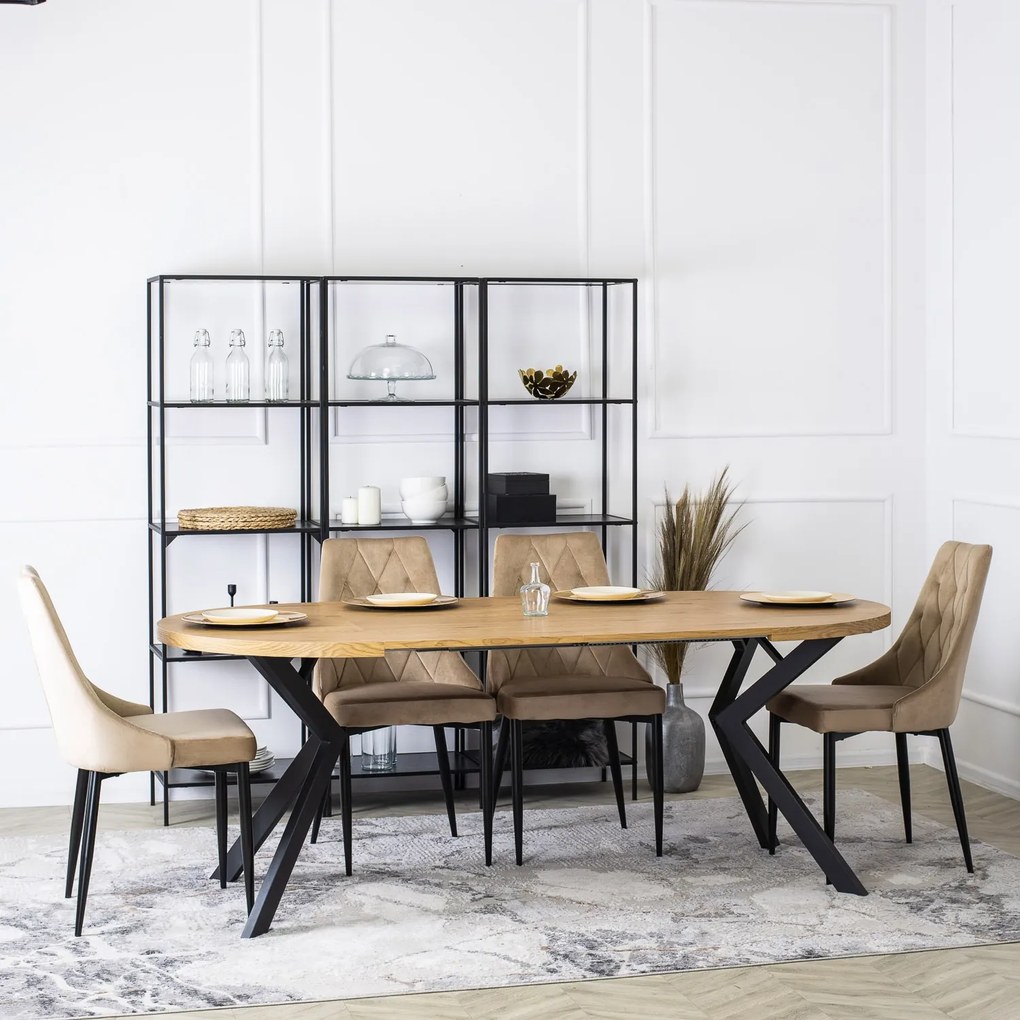 PROXIMA.store - Okrúhly stôl LUKAS FARBA: biela, FARBA NÔH: drevo