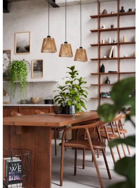 Eglo 44073 - Luster na lanku LAVISTER 3xE27/60W/230V hnedá