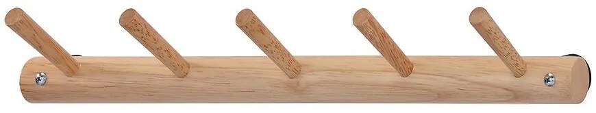 Drevený vešiak s háčikmi Gc7316-5 prírodný