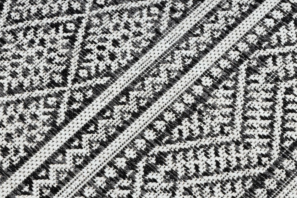 Koberec, behúň SISAL SION aztécky 22168 čierny/ ecru