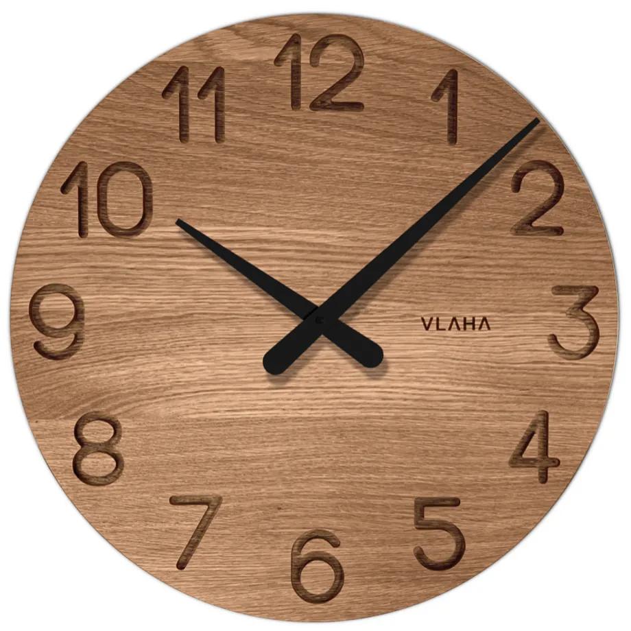 Dubové hodiny Vlaha s čiernymi ručičkami, VCT1132, 45cm