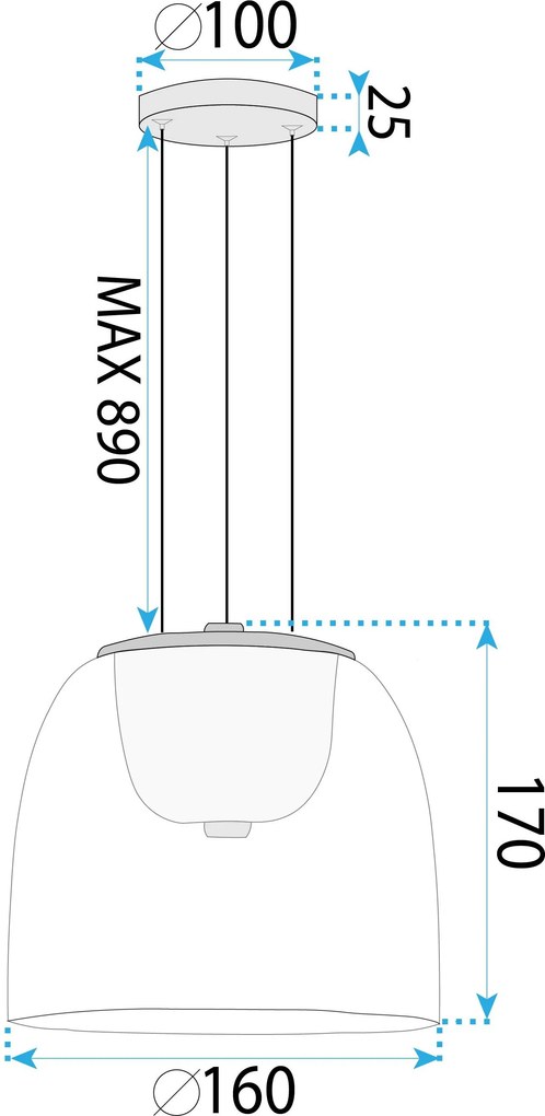 Toolight Toolight, LED závesné svietidlo 7W, 4000K, 1000lm, APP1689-1PC A, zlatá, OSW-04378