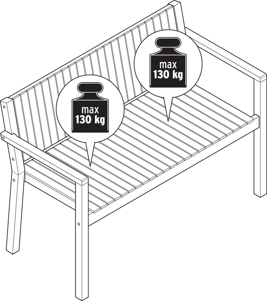 Záhradná lavička, cca 120 cm