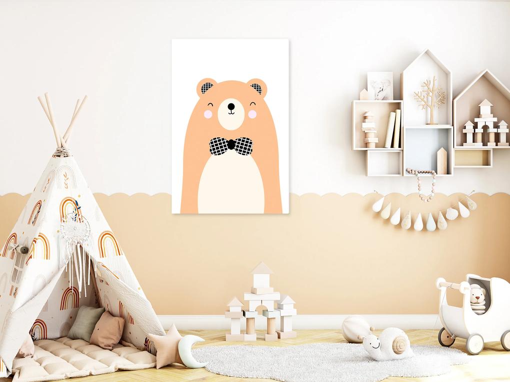 Artgeist Obraz - Teddy Bear in Bow Tie (1 Part) Vertical Veľkosť: 40x60, Verzia: Na talianskom plátne