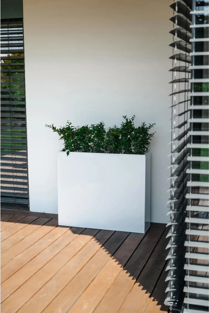 Kvetináč ELEMENTO, pozink, šírka 90 cm, biely