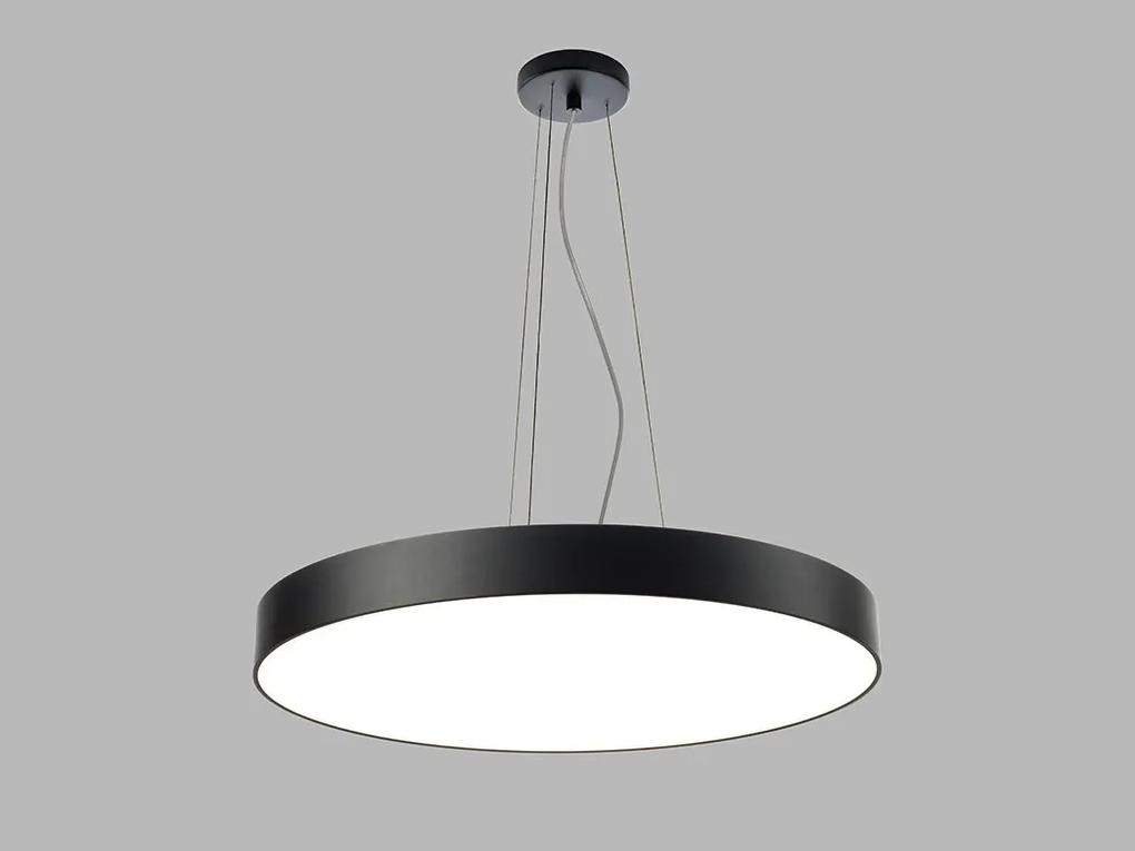 LED2 Závesné LED osvetlenie na lanku RINGO, 54W, teplá biela, okrúhle, čierne