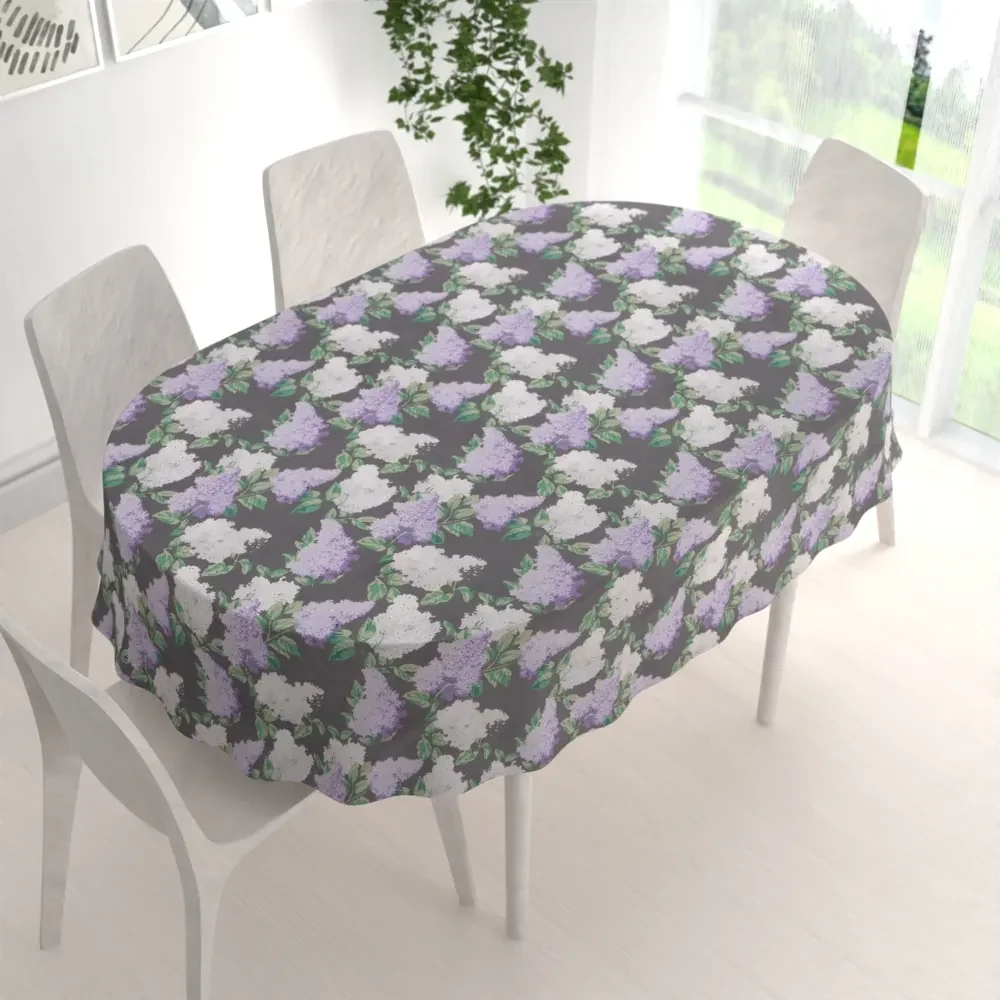 Biante Bavlnený oválny obrus Sandra SA-384 Kvety orgovánu na sivom 120x180 cm