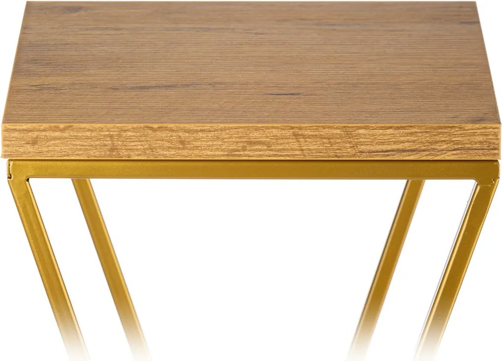 STOJAN NA KVETINÁČ LOFT6 100X24X24 CM ZLATÁ/HNEDÁ