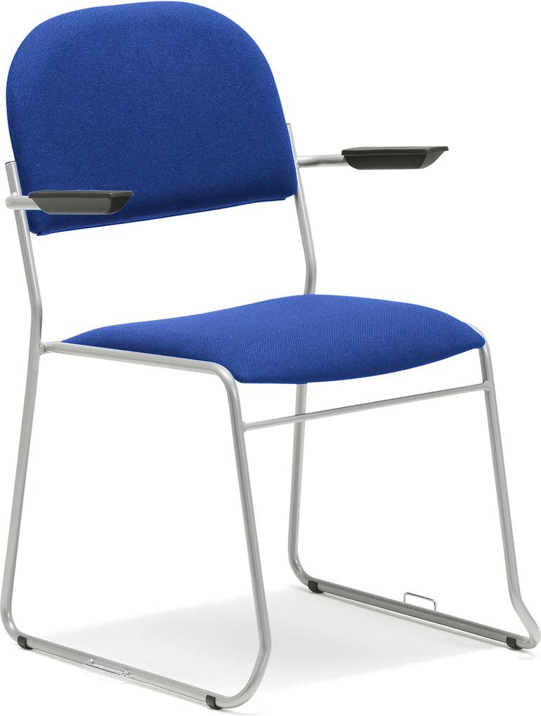 Konferenčná stolička Dawson, s opierkami rúk, modrá/šedá