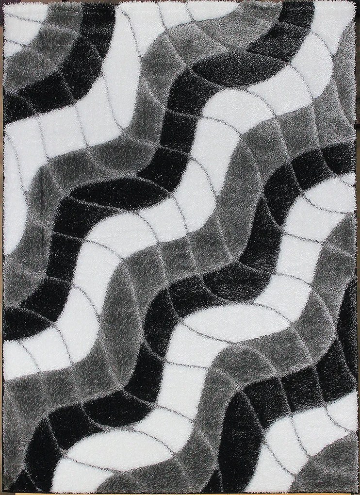 Berfin Dywany Kusový koberec Seher 3D 2616 Black Grey - 80x150 cm