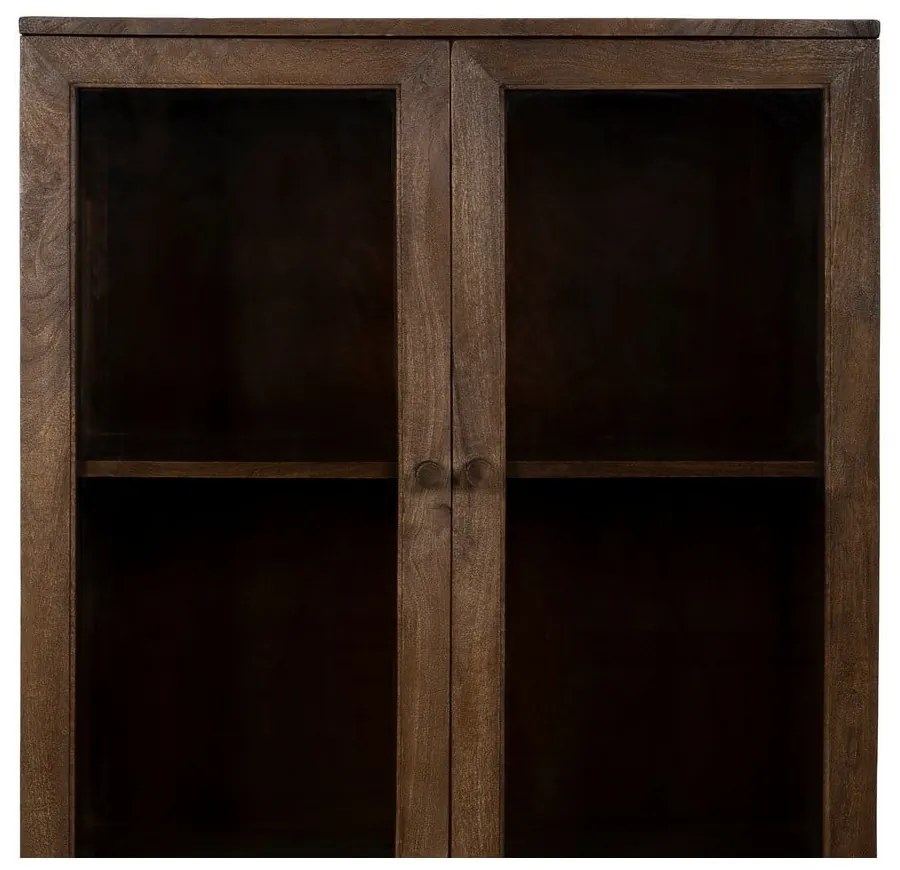 Hnedá vitrína z mangového dreva 80x140x40 cm Ravi – Ixia