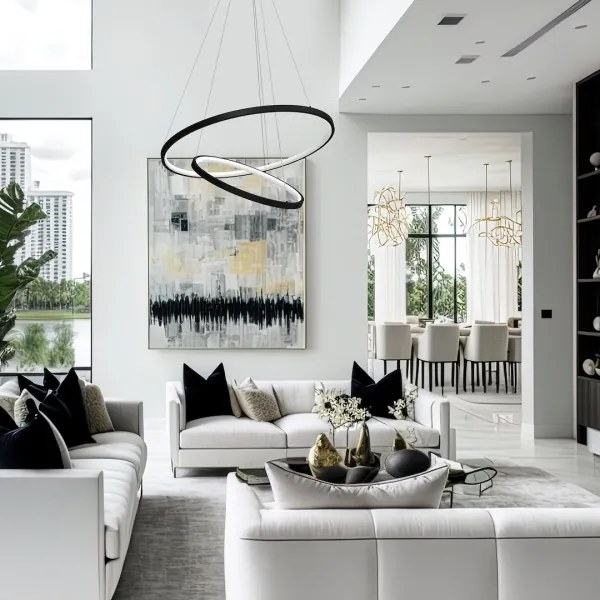 LED Luster na lanku HOOP LED/51W/230V pr. 60 cm 4000K čierna