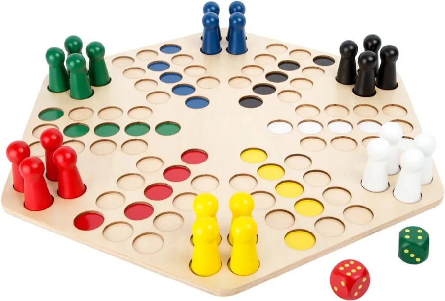 Drevená stolová hra pre 6 hráčov Legler Ludo