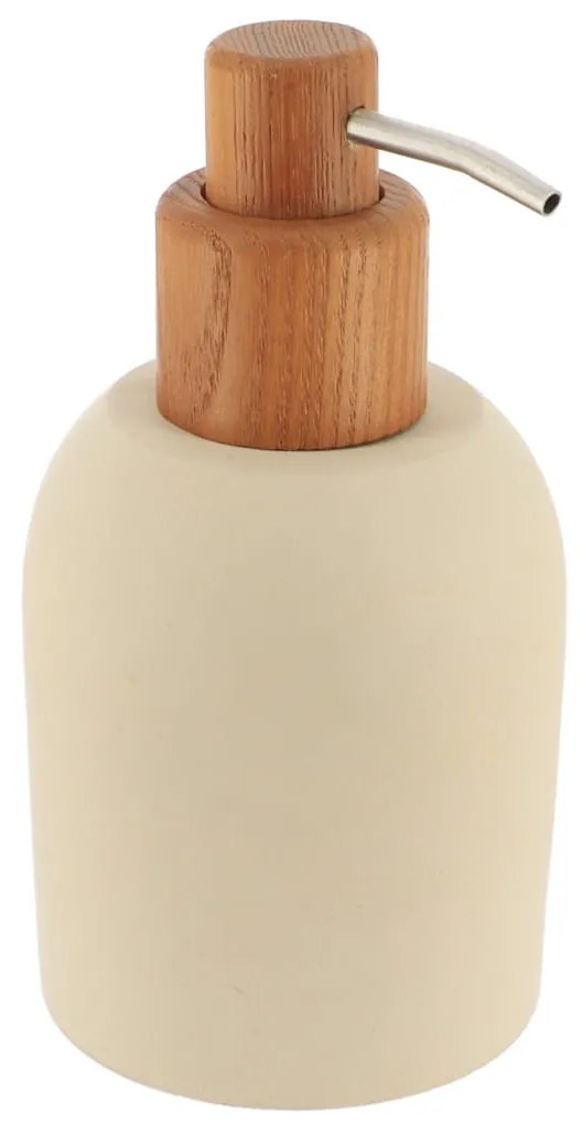 Dávkovač mydla Silvestre, béžová/s drevenými prvkami, 230 ml
