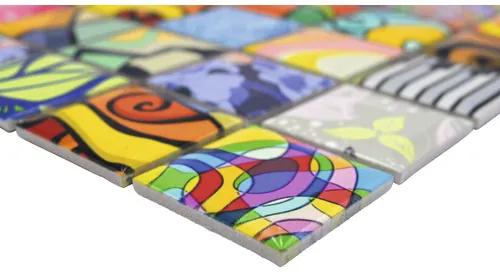 Keramická mozaika štvorcová mix art farebná 29,1x29,1 cm
