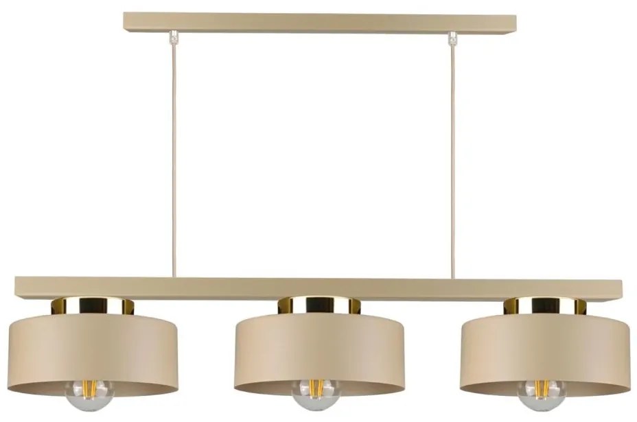 Závesný luster IGNIA na lanku 3xE27/60W/230V béžová/zlatá