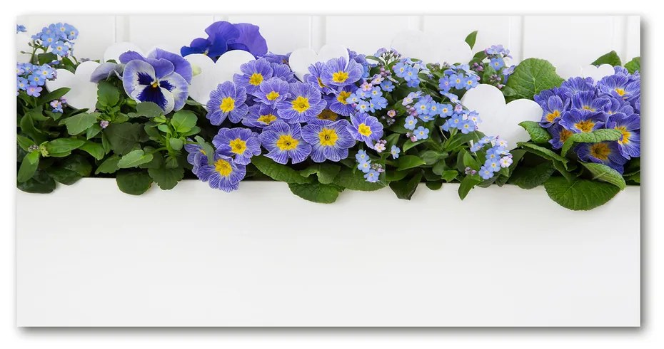 Foto obraz akrylový na stenu Modré kvety pl-oa-140x70-f-99973378