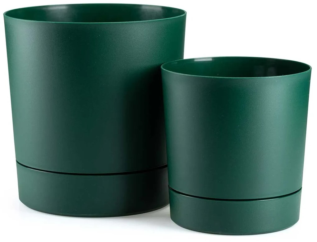 PLASTOVÝ KVETINÁČ AZALEA 35X37 CM TMAVOZELENÁ