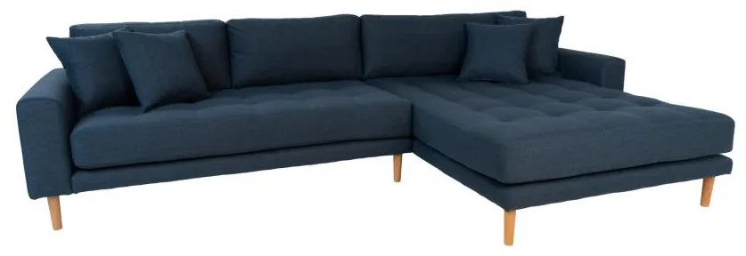 House Nordic - Elegantná rohová pohovka LIDO LOUNGE 290 cm, modrá pravá
