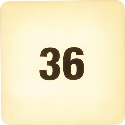 Moderná štvorcová nástenná lampa vrátane LED s nálepkou s číslami - Plater