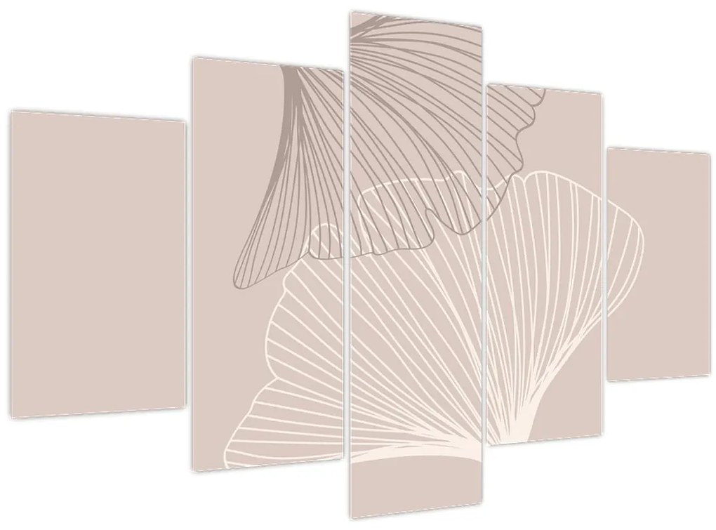 Obraz - Béžové listy N⁰2 (150x105 cm)
