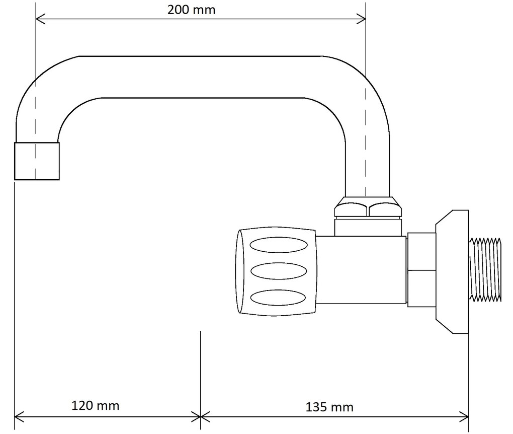 Gamma CLASIC C, umývadlová / kuchynská batéria s výlevkou 20cm, 150 mm, chrómová, GMA-BCCS-C-CH