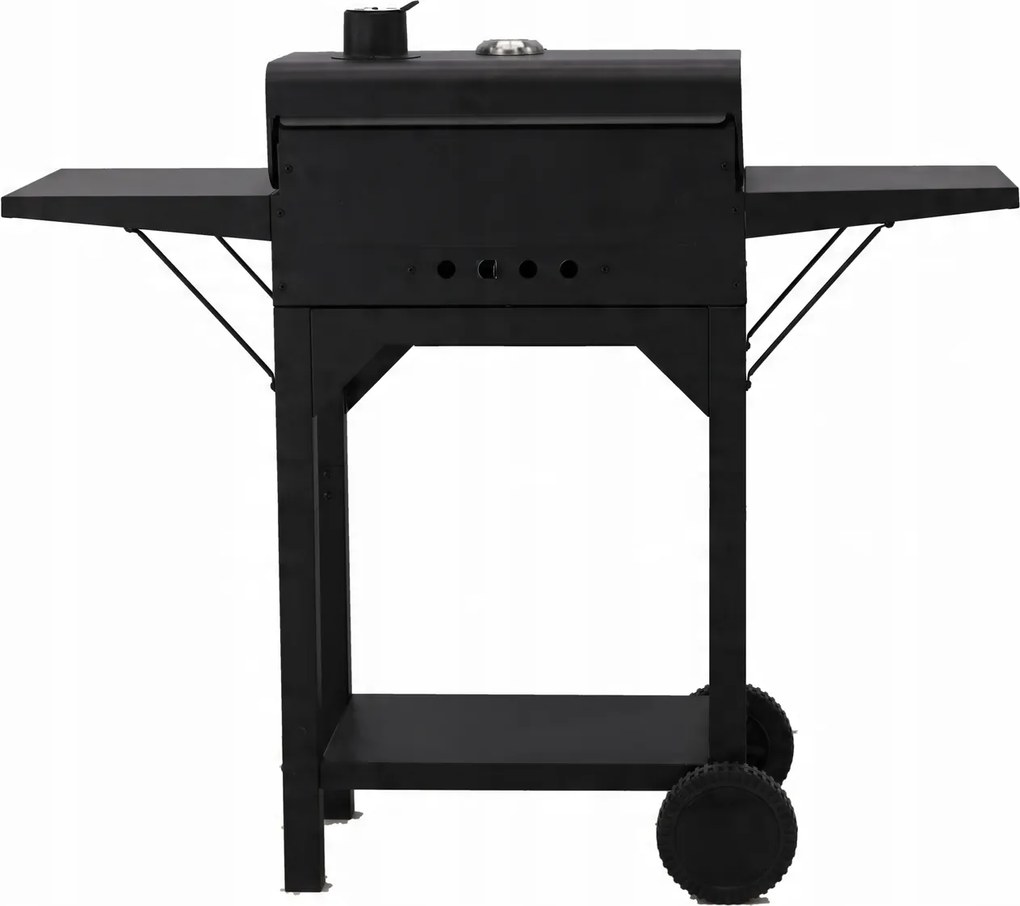 BBQ Meeting Gril na drevené uhlie s vekom, roštom a kolieskami *6049
