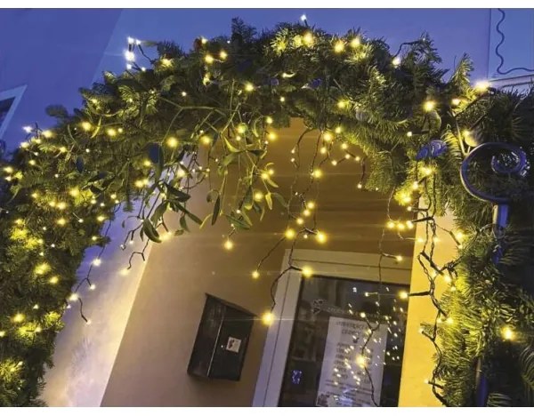 LED Vianočná vonkajšia reťaz 600xLED/8 módov 15m IP44 teplá biela