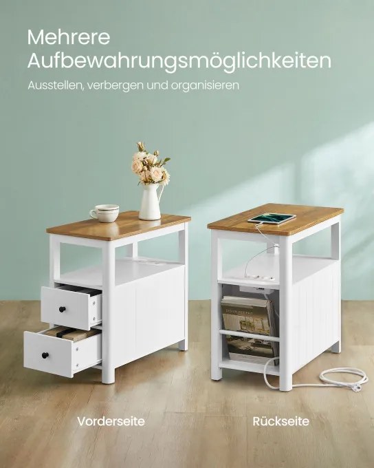 Príručný stolík so zásuvkami LET327W14