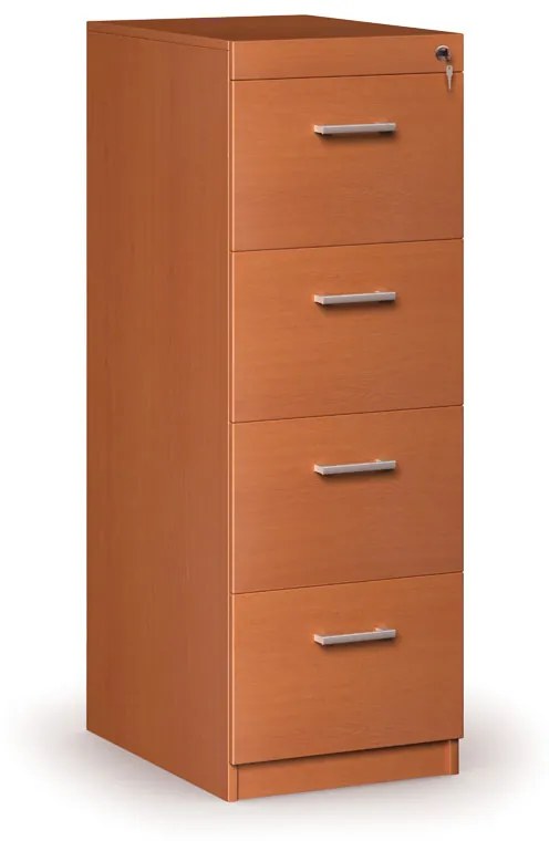 Drevená zásuvková kartotéka A4, 4 zásuvky, čerešňa