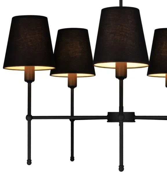 Luster na tyči MADELA 5xE14/40W/230V čierna