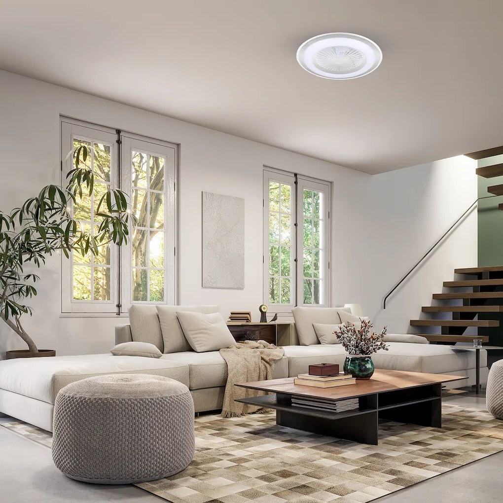 Stropné LED svietidlo Zephyr, 1x LED 48w, 3000-6000k, s, s ventilátorom a ovládačom