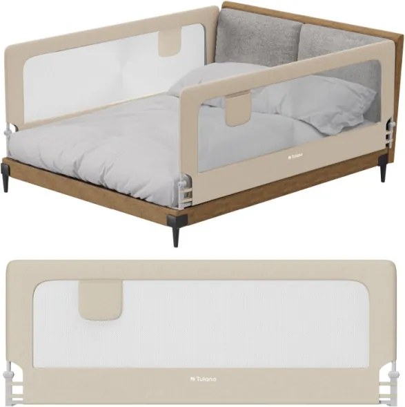 Bezpečnostná zábrana na posteľ Cover 30 béžová 200 cm