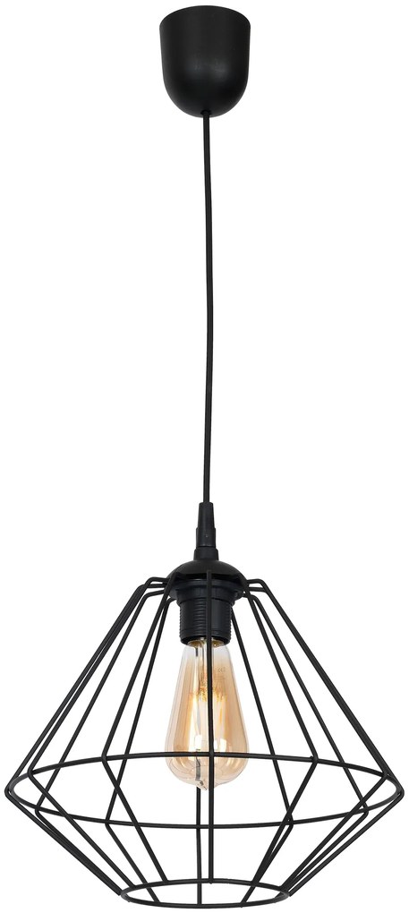 Závesné svietidlo Colin, 1x čierne drôtené tienidlo, b