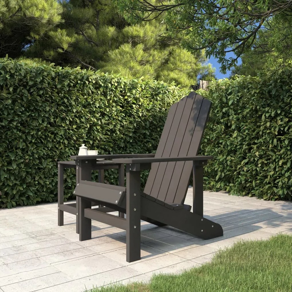 vidaXL Záhradná stolička Adirondack HDPE antracitová