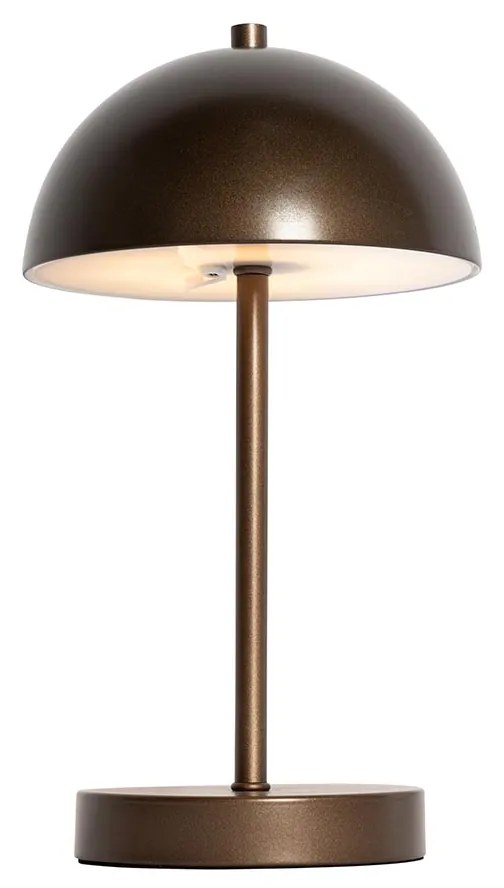 Vonkajšia stolná lampa tmavá bronz nabíjateľná s 3-stupňovým stmievačom - Keira