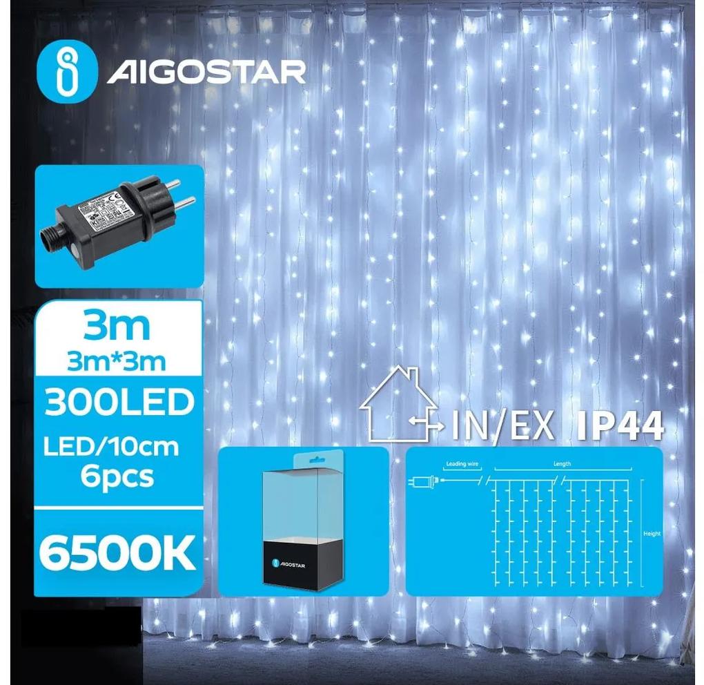 Aigostar B.V. Aigostar - LED Vonkajšia vianočná reťaz 300xLED/8 funkcií 6x3m IP44 studená biela AI0461