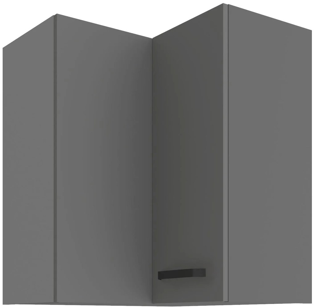 Horná rohová kuchynská skrinka Nesia 60x60 GN-72 2F (90°) (korpus: antracit + front: antracit). Vlastná spoľahlivá doprava až k Vám domov. 1134785