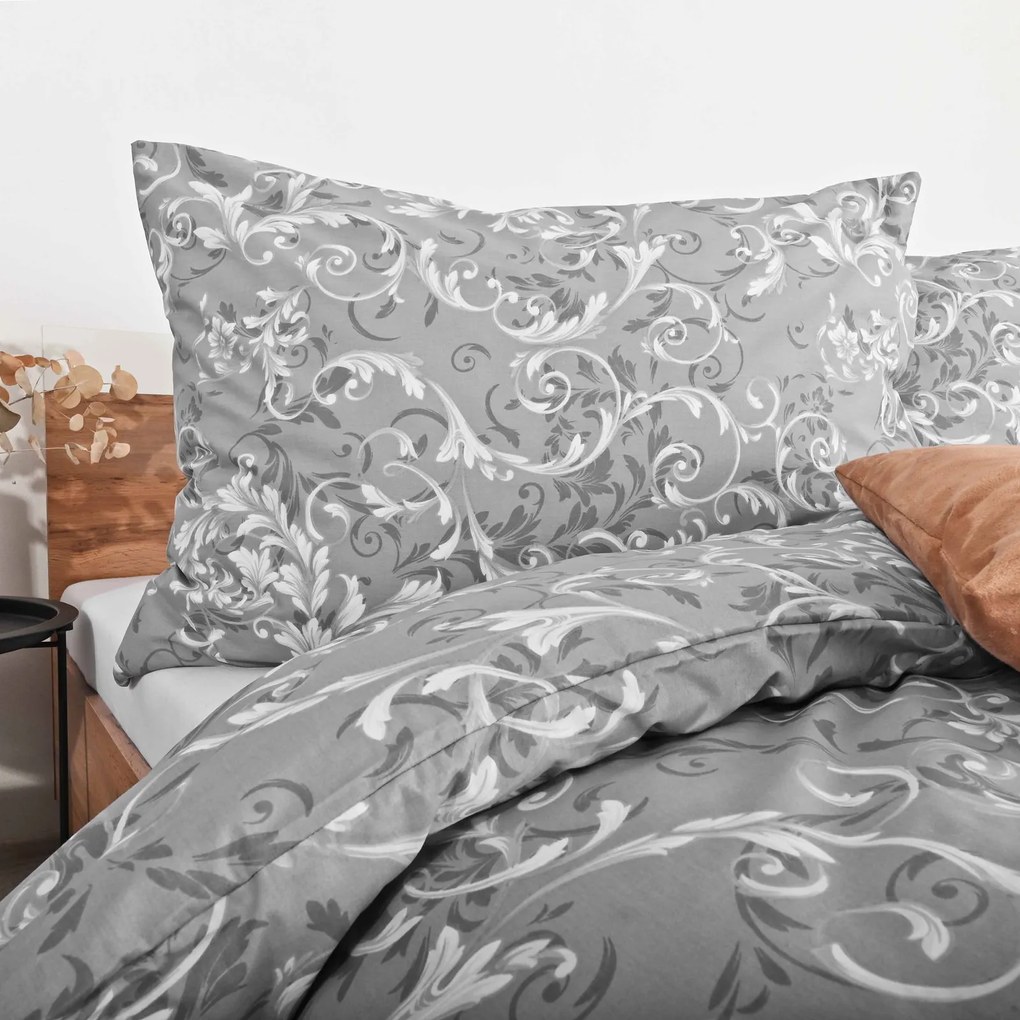 Obliečky bavlnené Royal sivé EMI: Predĺžený set jednolôžko obsahuje 1x 140x220 + 1x 70x90