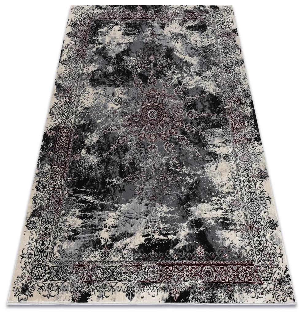 Moderný koberec VINCI 1407 Rozeta vintage - Štrukturálny farba slonoviny / červená Veľkosť: 200x290 cm
