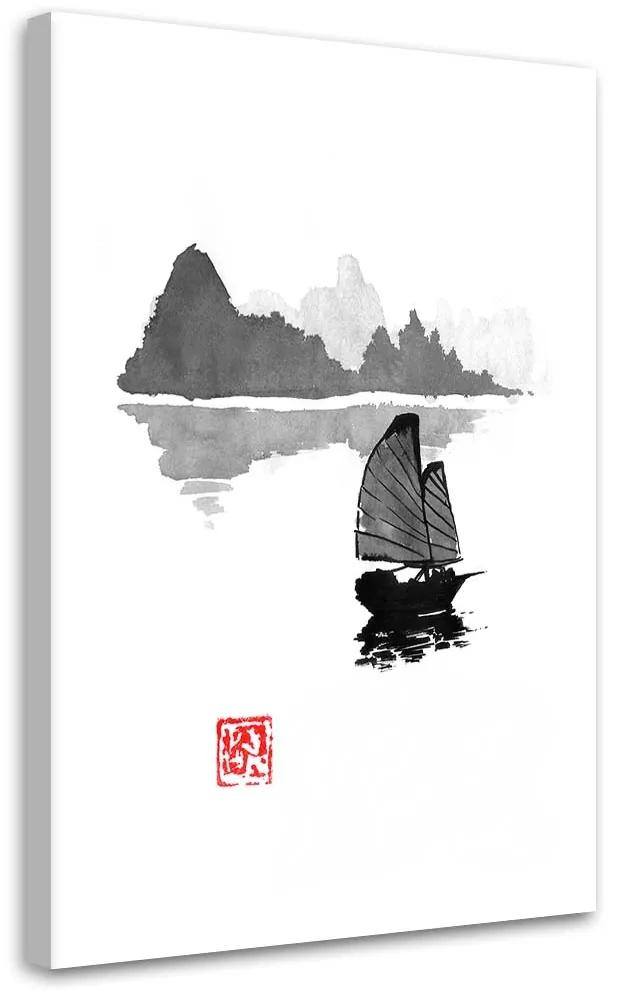 Gario Obraz na plátne Loď na jazere - Péchane Rozmery: 40 x 60 cm