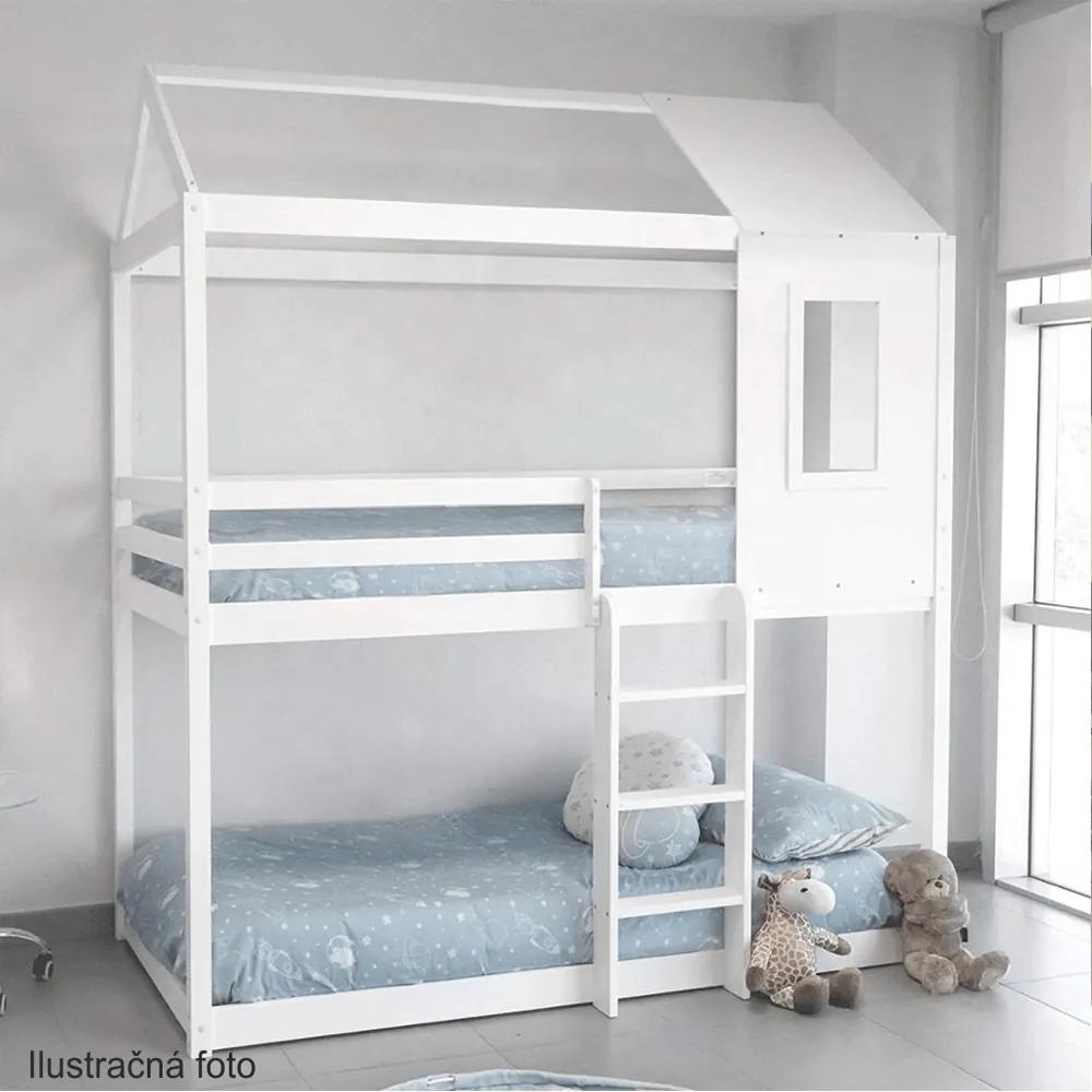 Poschodová posteľ s roštami Atrisa 90x200 cm - biela