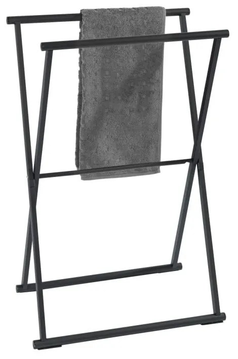 Čierny skladací vešiak na uteráky Wenko Lava