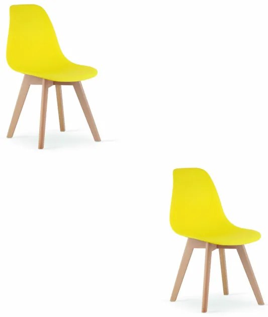 Set dvoch jedálenských stoličiek KITO žlté / naturálne nohy (2 ks)
