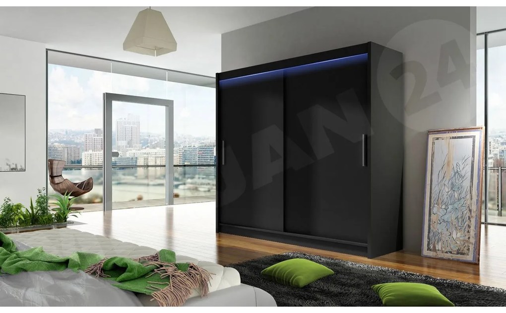 Skriňa London I 180, Farby: kašmír, Osvetlenie: osvetlenie LED RGB - farebné