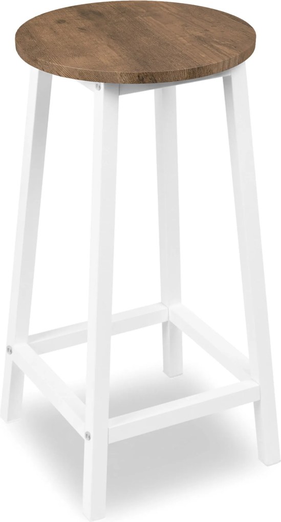 Barová židle Flint bílá/dub rustikální