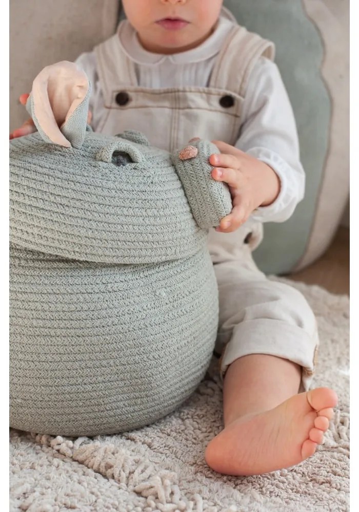 Svetlosivý látkový detský kôš na hračky ø 25x30 cm Henry the Hippo – Lorena Canals