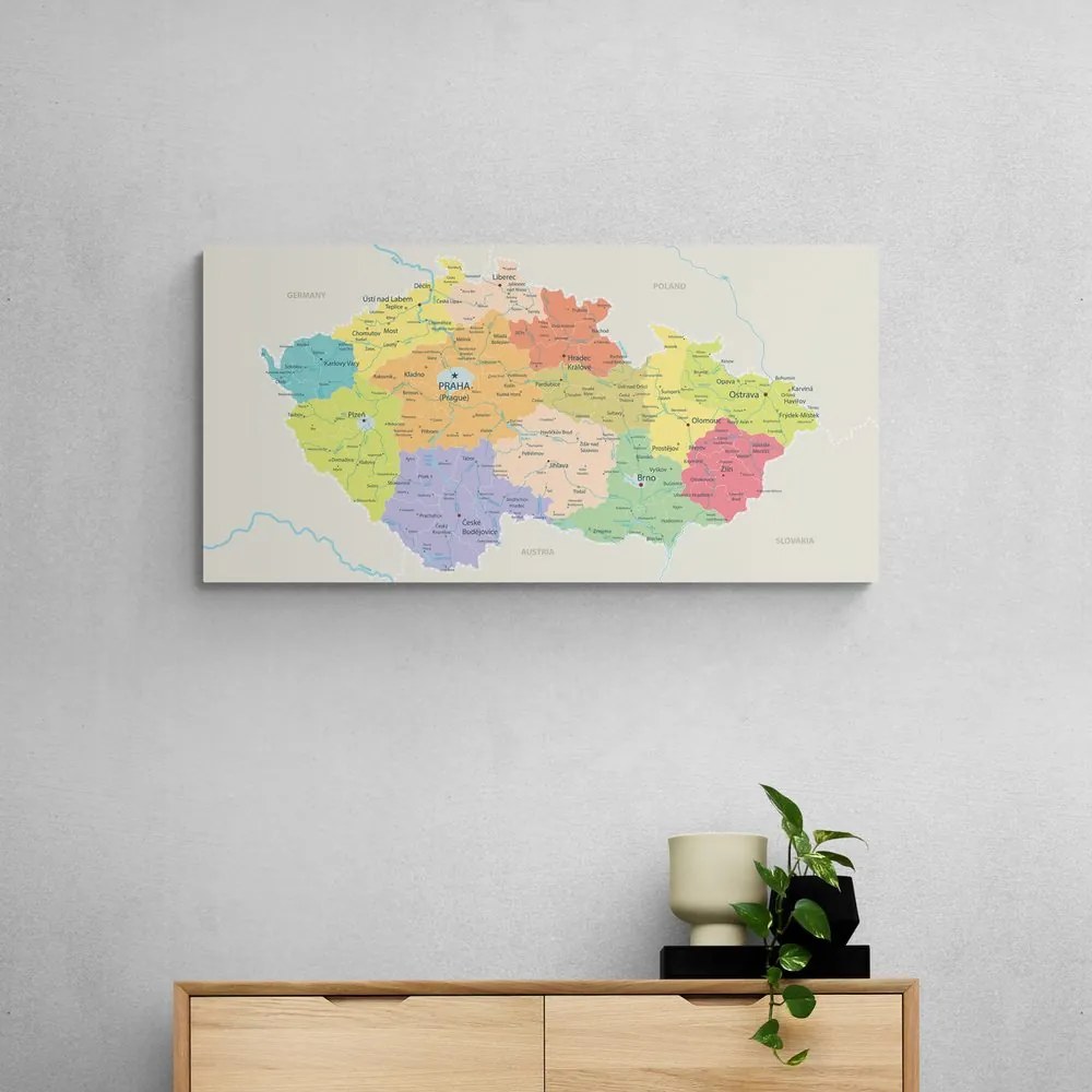 Obraz mapa Českej republiky