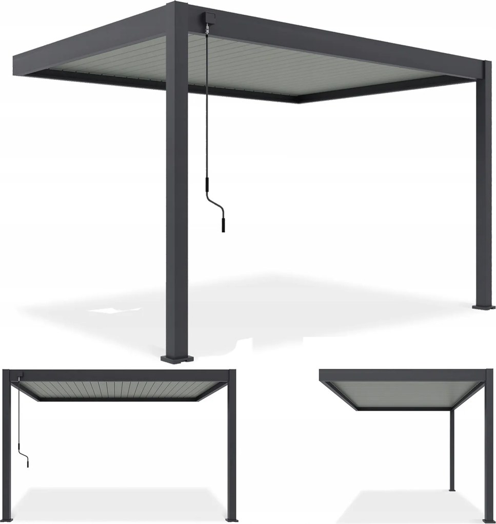 Záhradná pergola na stenu Elegance Wall 3x4 Antracit Šedý Gutroof